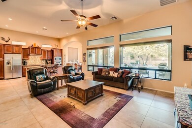 Great Room with rear Patio views