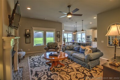 Living area open to gourmet kitchen