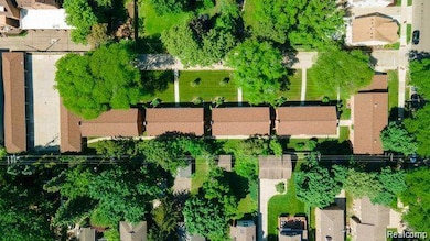 Aerial perspective of suburban area