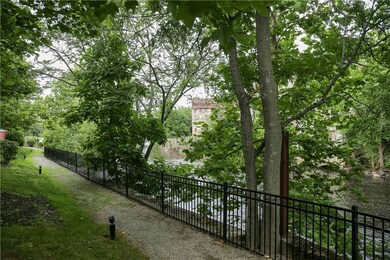 The Blackstone river from the walking path at the