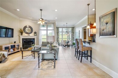 Large living room with fireplace....
