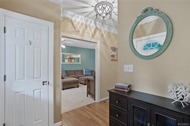 Foyer with updated lighting