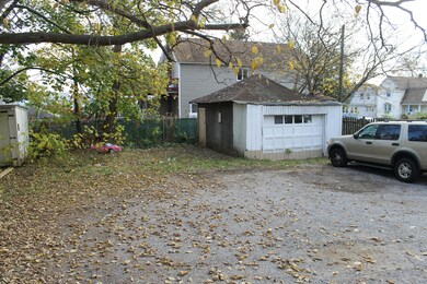 garage and backyard