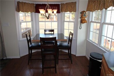 Breakfast nook and bay window.