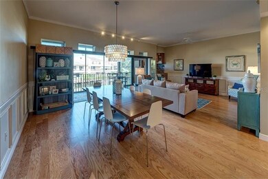 Living room and dining room with beautiful wood fl
