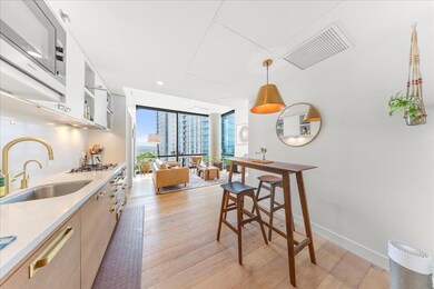 Kitchen with expansive windows, stainless steel m