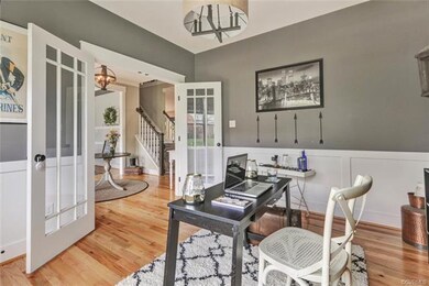 Elegant French Doors lead to the Study