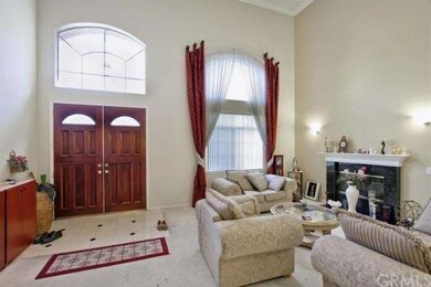 living room with a fire place