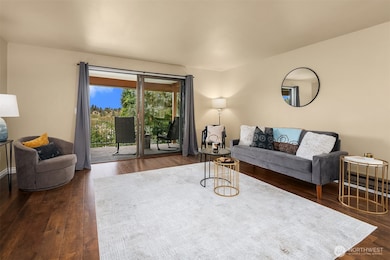 Living room has sliders to the deck.