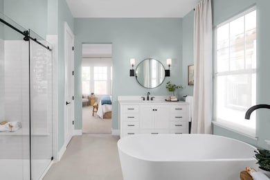 Primary bath with freestanding tub