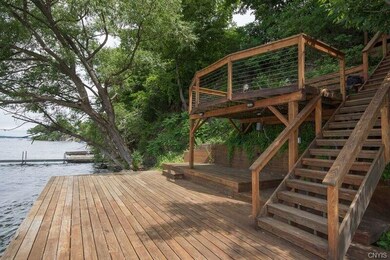 Lower Dock with dining veranda and overhang for sh