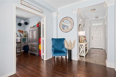 Looking into foyer from living room