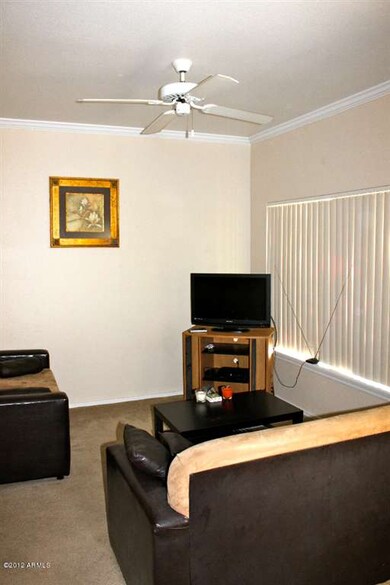 Living room with ceiling fan