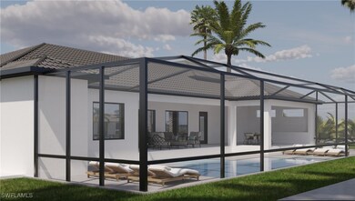 View of pool with glass enclosure and a patio area