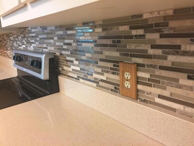 Glass tile backsplash