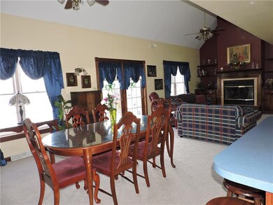 View from the kitchen into the open living/dining 