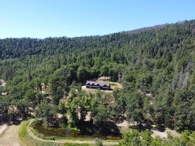 Aerial house n pond
