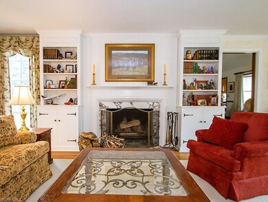 Living Room with Wood Burning Fireplace