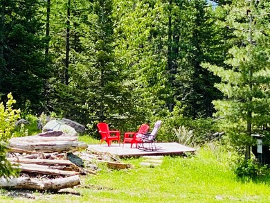 Sunning deck on pond
