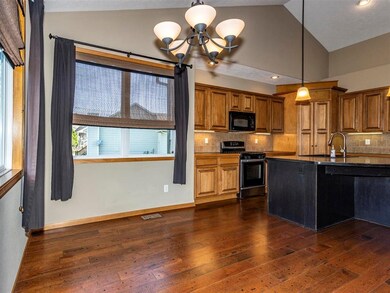 Vaulted Ceiling in Kitchen w/ Island Bar