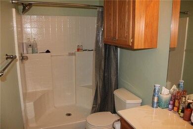 Master bathroom with new tile and remodeled shower