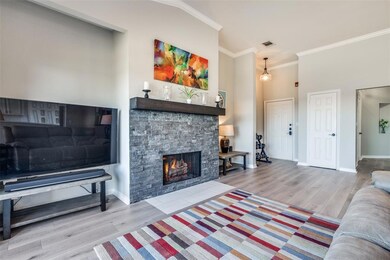 Gorgeous new stone fireplace.  21 ft long living r