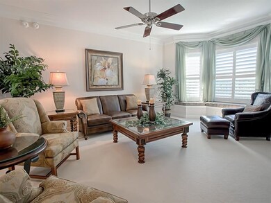 Richly appointed living room!  Notice the wide, cu