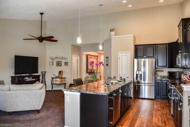 Stainless steel appliances in the kitchen overlook