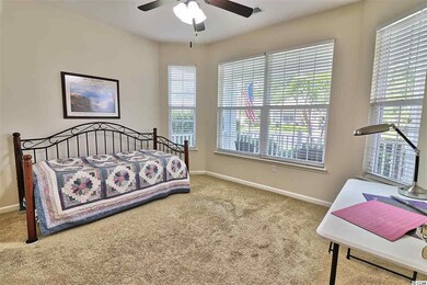 Located in th front of the home and overlooks the front porch and access to guest bathroom.