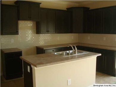 Spacious kitchen with sink in the island
