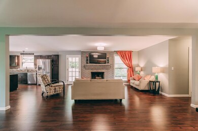 Open floor plan with new flooring!