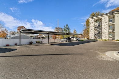 View of covered parking lot