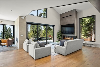 Living room with exposed steel i-beams