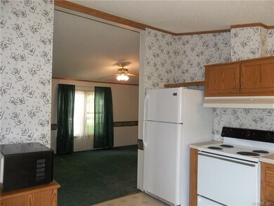View from kitchen into living room