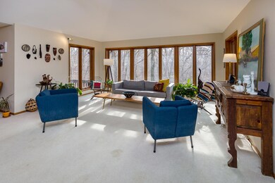 Bright space with sliding doors to deck