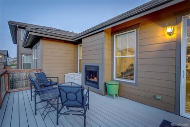 Double sided fireplace on deck