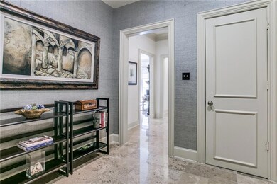 A welcoming foyer inside features plenty of space 