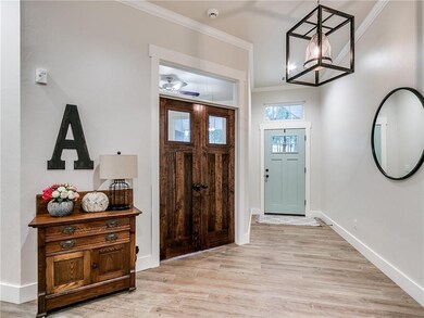 Beautiful entry with a double doors to the study