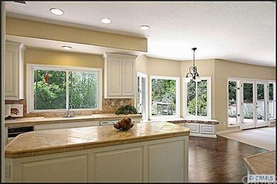 Brand new travertine countertops and large kitchen