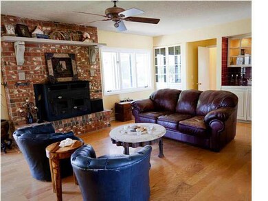 Main floor family room with door to patio
