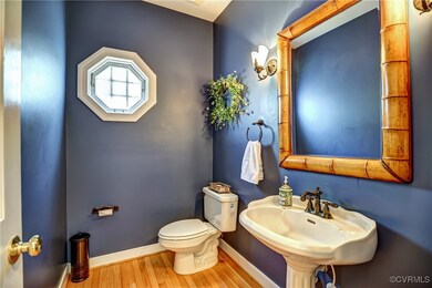 Powder room off entrance hall
