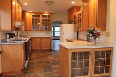Remodeled kitchen with slate floors