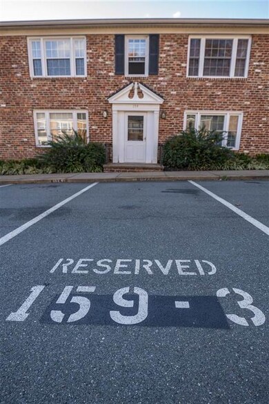 Reserved parking spot is directly in front of the 