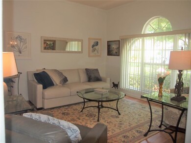 Living room has laminate flooring