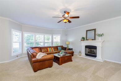 Great Room with Gas Fireplace and Bay Window