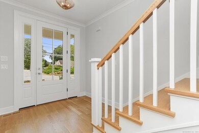 One of the styles of front door and stairway optio