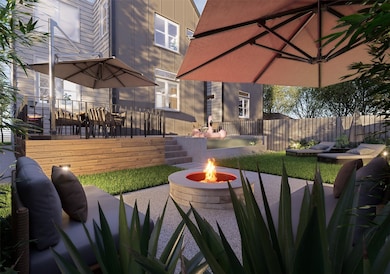 A concept rendering illustrating how this residence’s private outdoor space could transform into an entertainer’s retreat — complete with tiered lounging zones, ambient lighting, and seamless indoor-outdoor flow. The possibilities are endless.