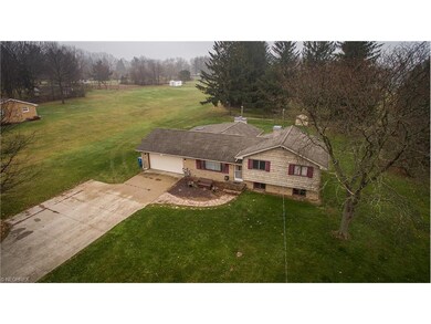 Aerial view of the front of the home