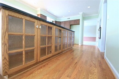 Stunning glass front cabinets in the island introd