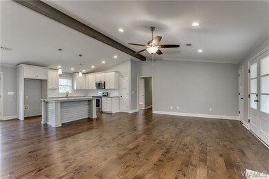 Shiplap accent on the kitchen island/breakfast bar